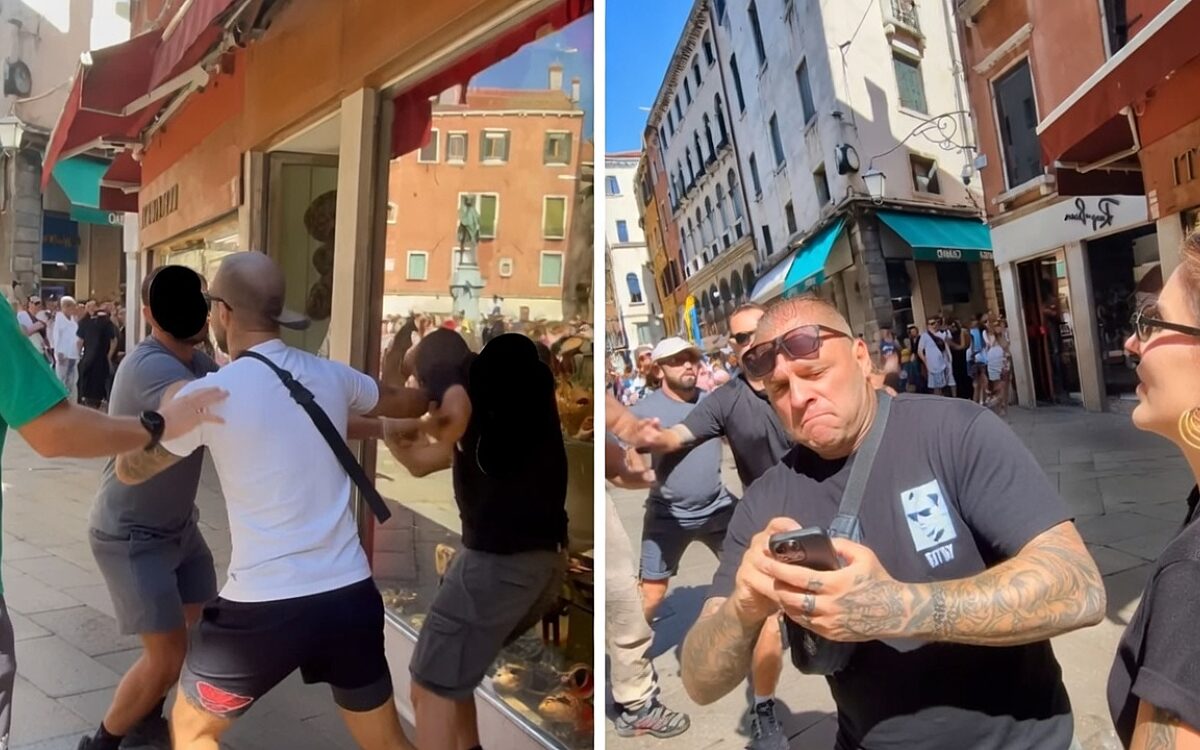 Beelden tonen hoe Dutch Travel Maniac van zich afslaat bij vechtpartij in Venetië