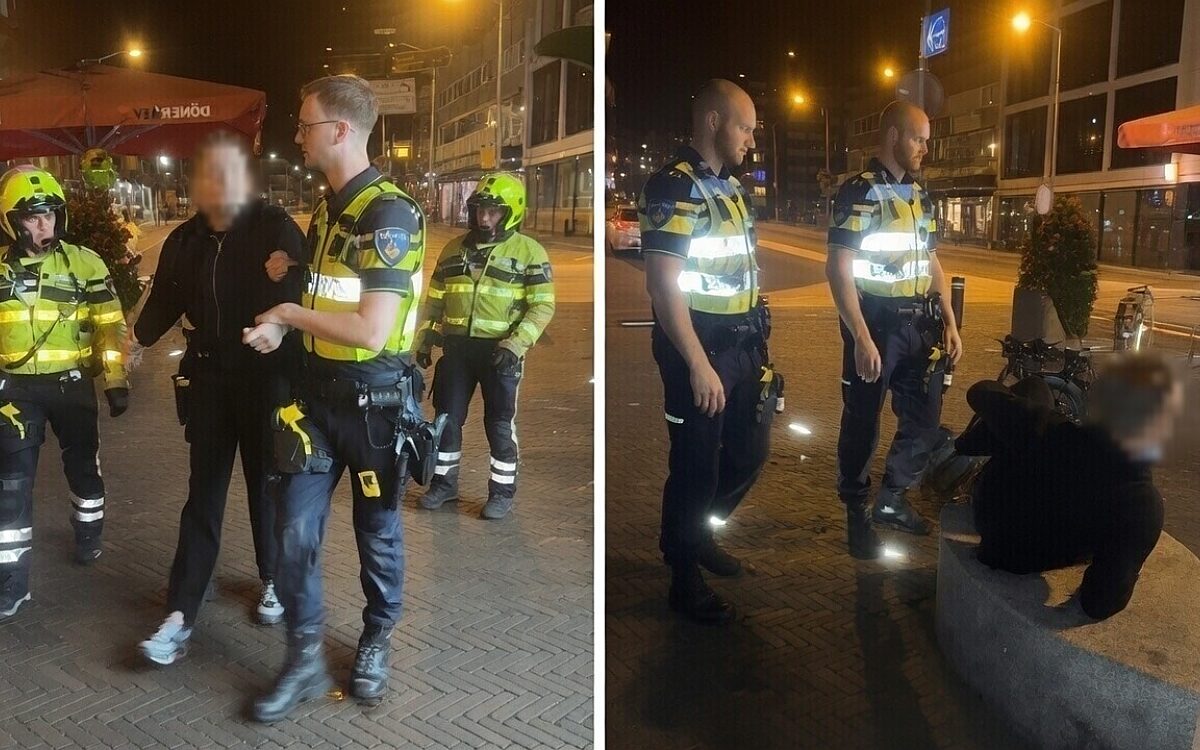 "Film dit!": Bezopen gast gaat helemaal los wanneer de politie hem aanpakt