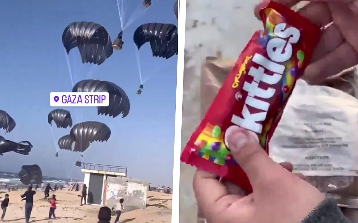 Half miljoen Gazanen in hongersnood, Amerikanen droppen Skittles en Tabasco
