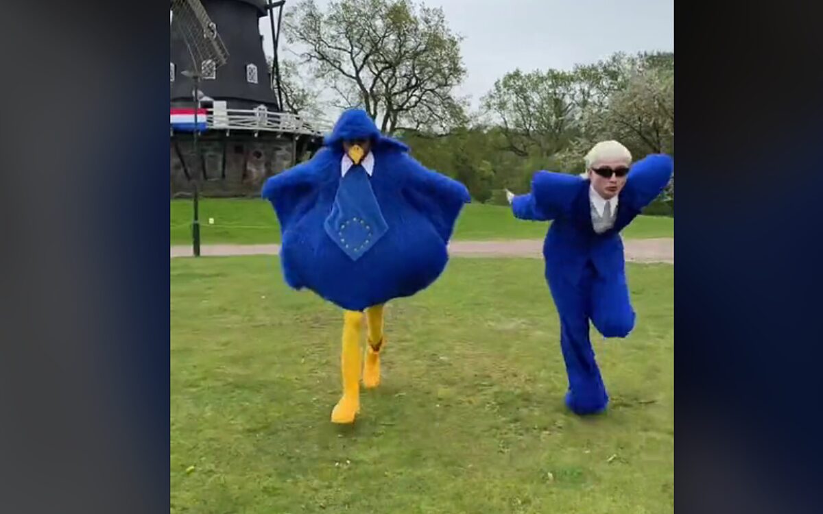 Appie Mussa, de 'blauwe vogel' en vriend van Joost Klein, haalt uit naar Eurovision in TikTok-video