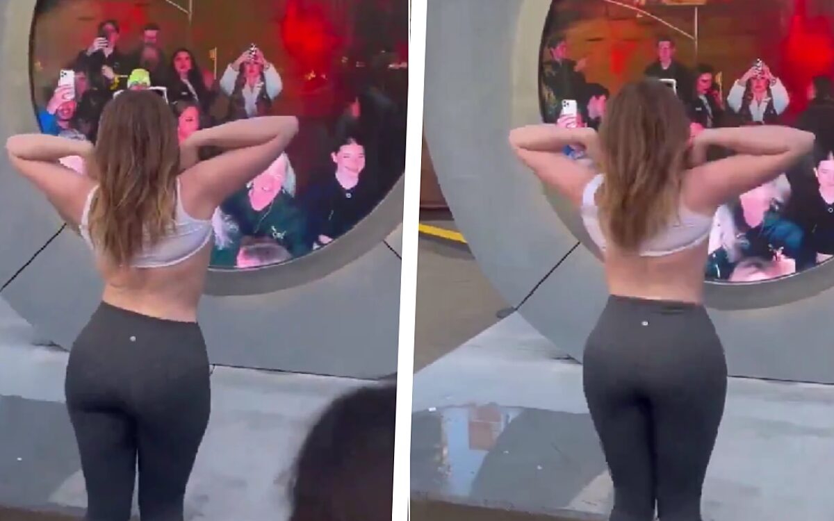 Video: Vrouw laat borsten zien via videoportaal tussen New York en Dublin, kunstwerk offline gehaald
