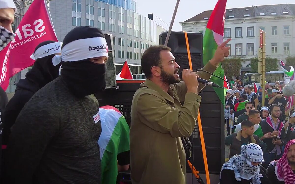 ‘Extremistisch' Samidoun-kopstuk spreekt tijdens pro-Palestina protest, gemeente kijkt toe