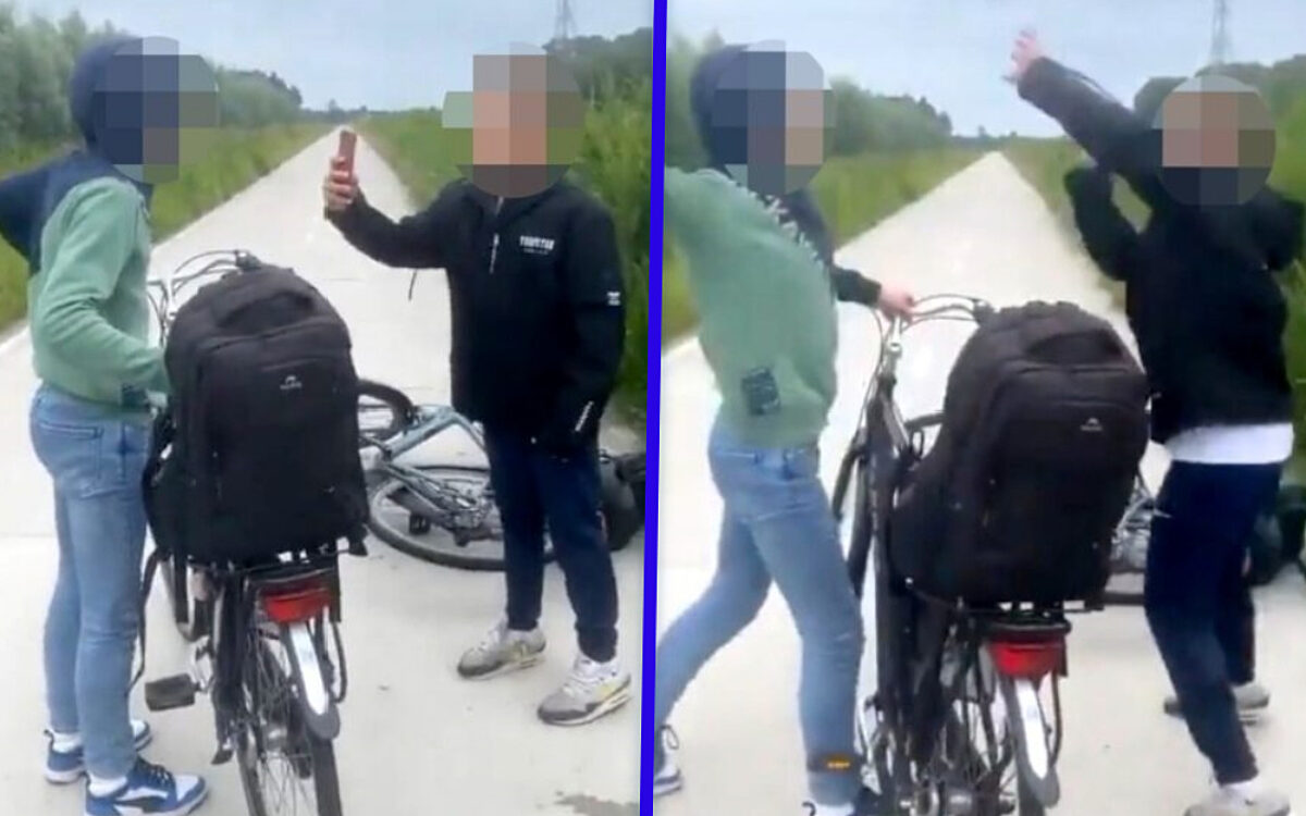 Verdiende loon voor pester: telefoon krijgt enkeltje weiland
