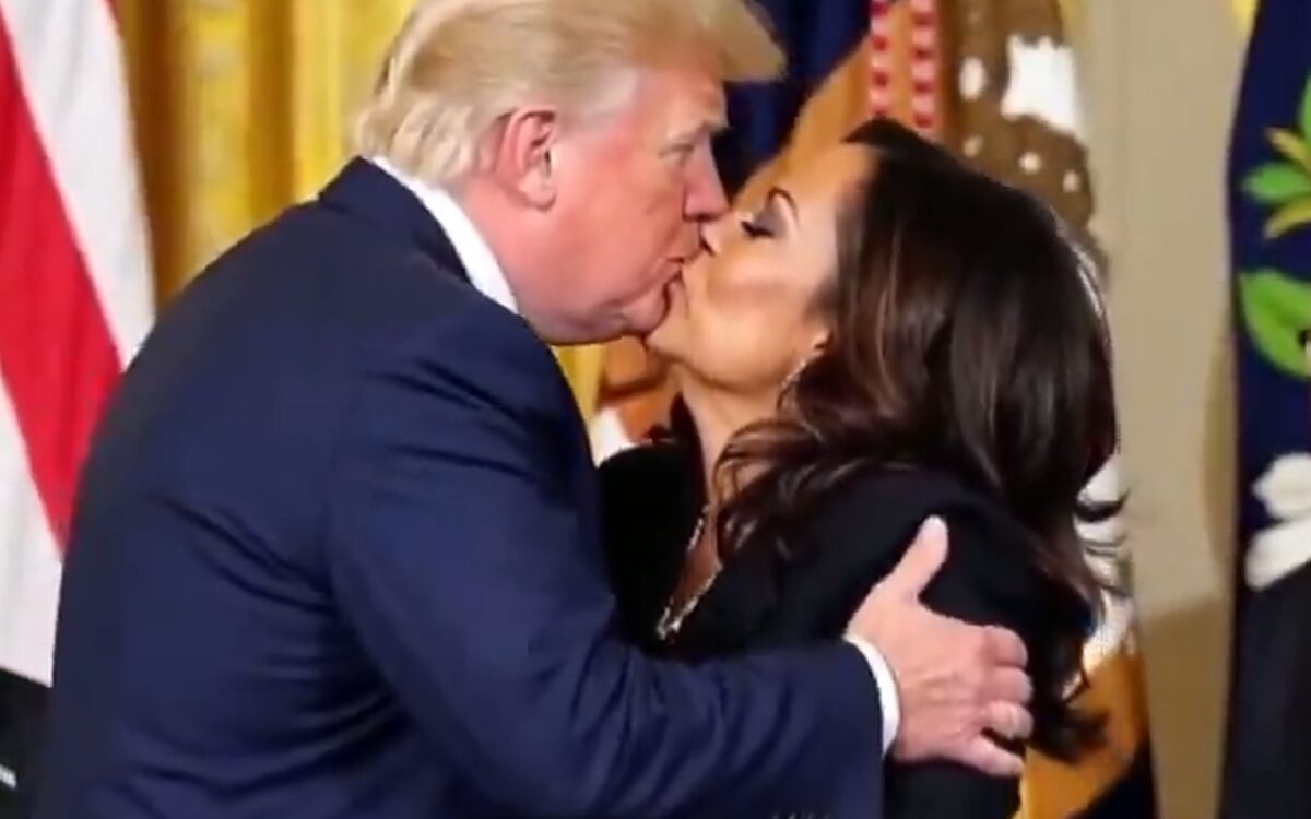 AI-video van zoenende Donald Trump en Kamala Harris gaat viraal op sociale media
