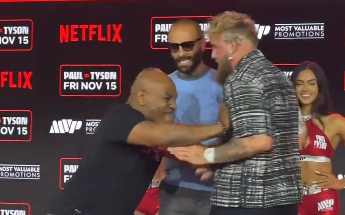 Jake Paul vs. Mike Tyson: vriend Jutta Leerdam krijgt duw in New York, ‘Had je last van je buikje?’