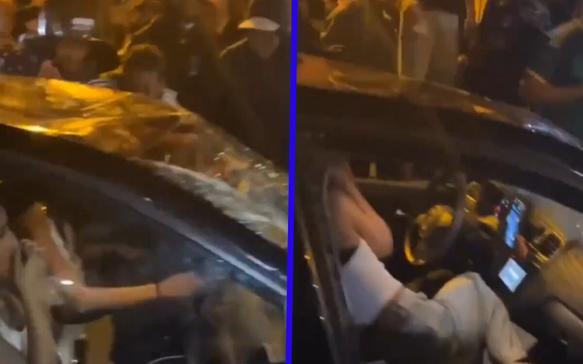Relschoppers in Parijs omsingelen vrouwen in auto en slaan ruiten in