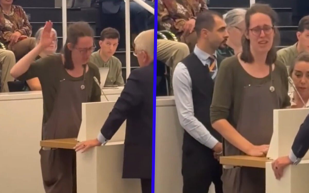 XR-activist pakt het podium tijdens raadsvergadering: "Ik waarschuw je!!!"
