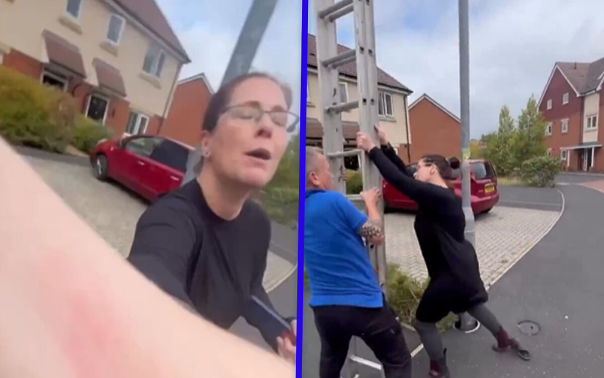Mannen hijsen Engelse vlag, vrouw duwt ladder om en belt politie: "Racisme!"