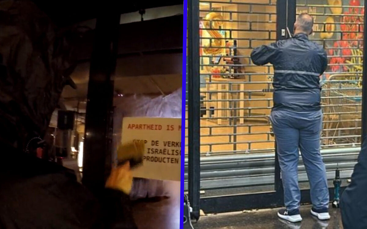 Palestina-activisten lijmen Albert Heijn dicht: "Stop met Israëlische producten"