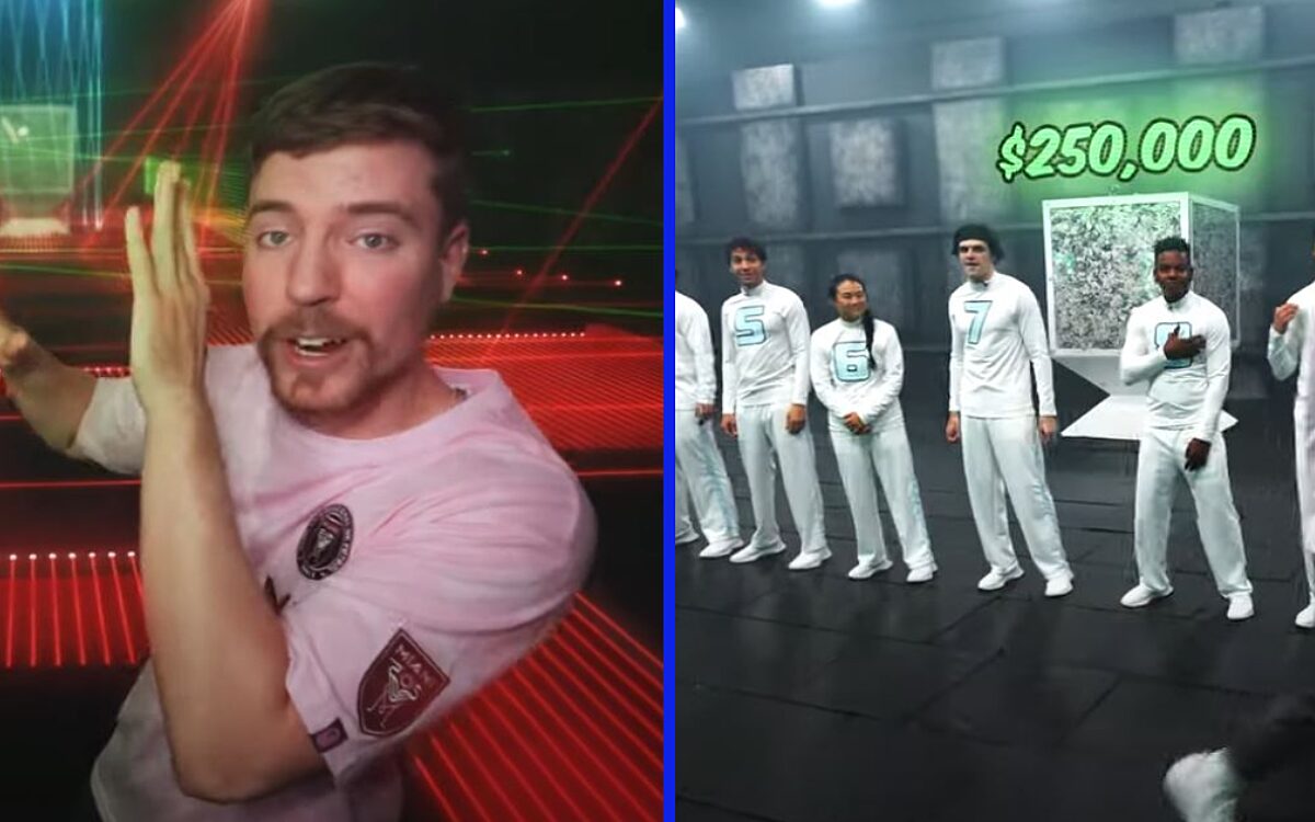 MrBeast bouwt 's werelds grootste laserlabyrint en laat 10 deelnemers strijden voor een prijs van 250.000 dollar