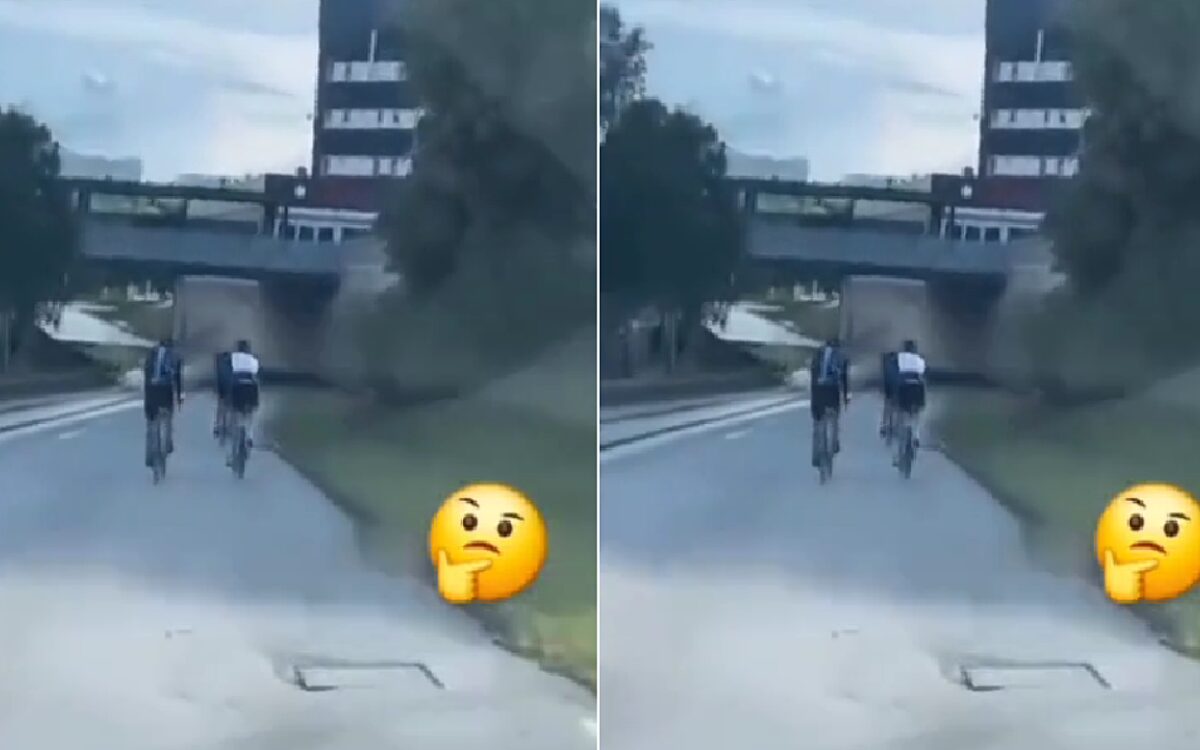Video: Man is wielrenners spuugzat en neemt ze te grazen