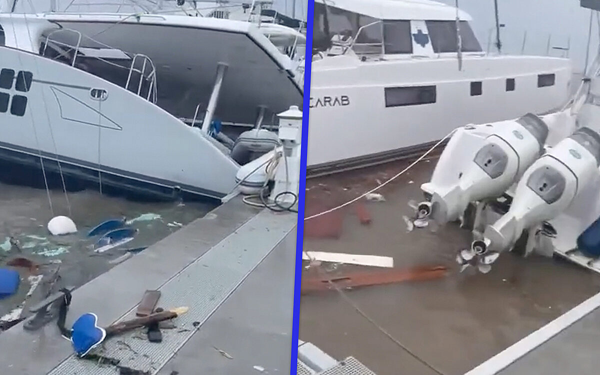 Orkaan Otis richt voor miljoenen schade aan in de Mexicaanse haven van La Paz