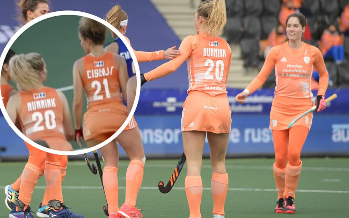 Oranje hockeydames zetten internet op stelten door met hun zitvlees te schudden