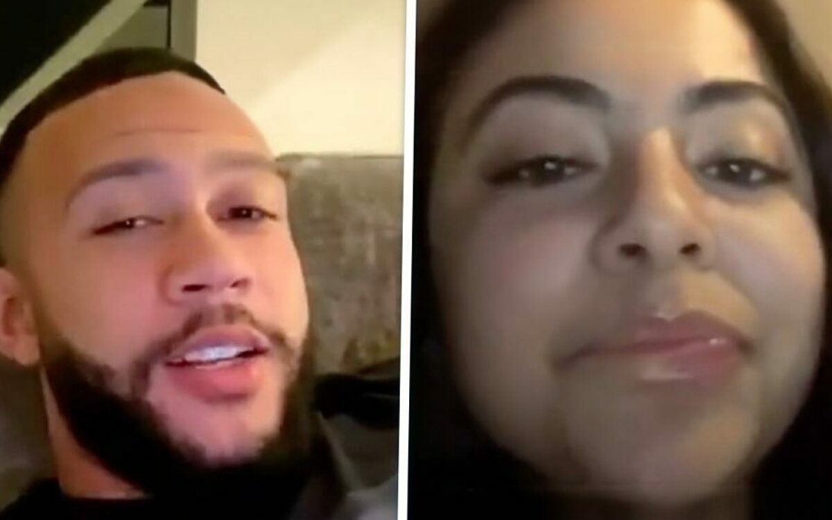 Oude beelden: Memphis Depay complimenteert fan over haar achterwerk