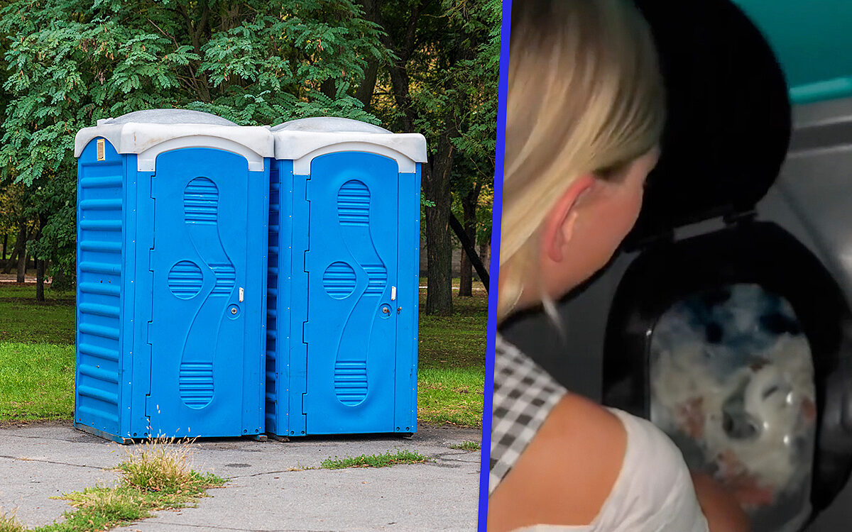 Nooit leuk: je kostbare telefoon uit een ranzige Dixi vissen op Oktoberfest