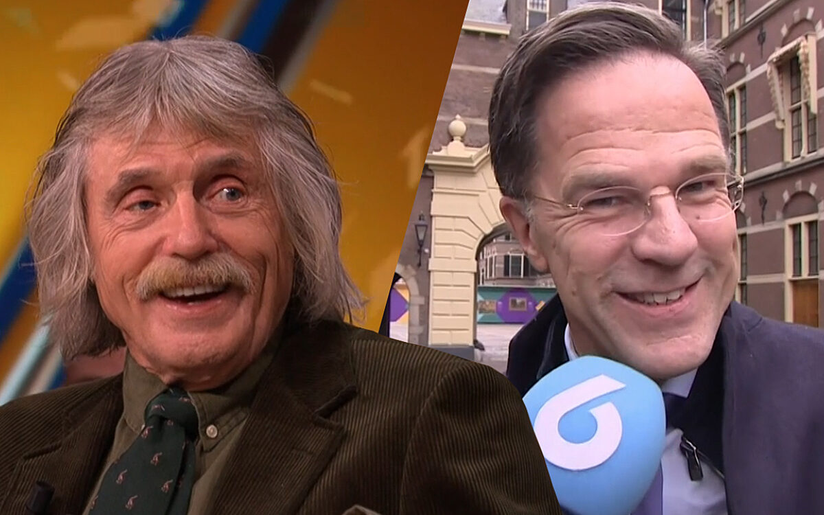 Video: Mark Rutte feliciteert Johan Derksen op bijzondere wijze