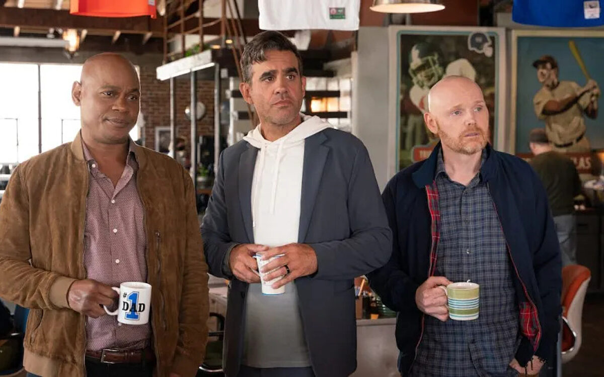 Witte mannen van middelbare leeftijd proberen mee te komen in Old Dads