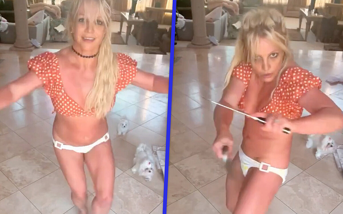 Britney Spears draait door: doet bizarre dans met vlijmscherpe messen op Instagram
