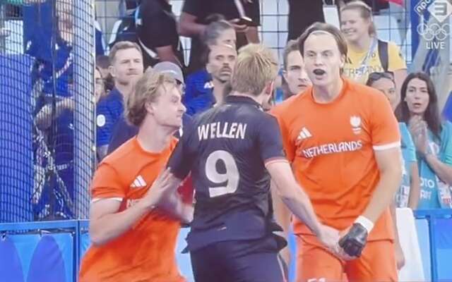 Rel om Duco Telgenkamp die Duitse keeper provoceert na winnen van de olympische finale