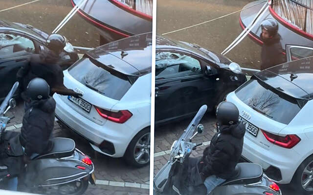 Scootertuig jat spullen uit peperdure Audi in Amsterdam