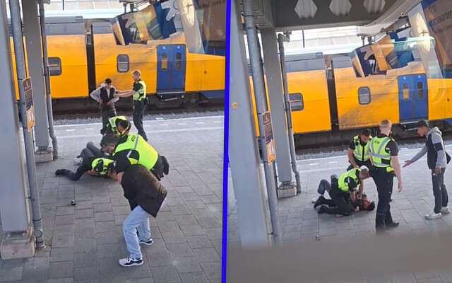 Chaotische arrestatie van kansenparels op perron vastgelegd door reiziger