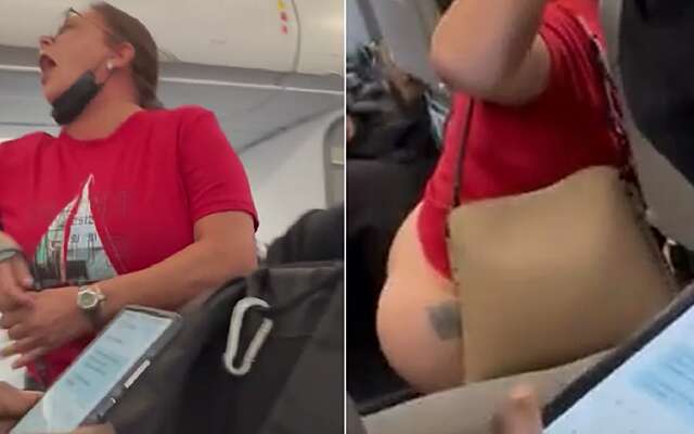 Video: Vrouw trekt broek uit in vliegtuig: ‘F*ck you!’